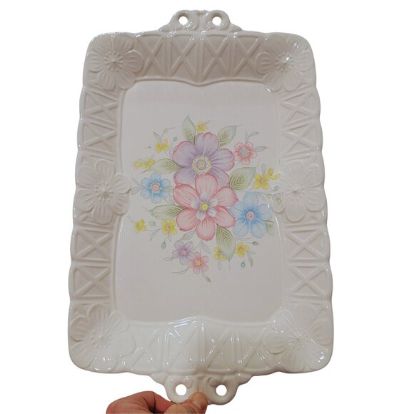 Vintage Floral Ceramic Cream-Coloured Tray - Picture 8 of 8